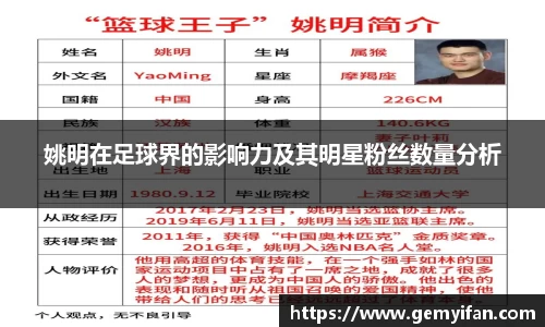 姚明在足球界的影响力及其明星粉丝数量分析